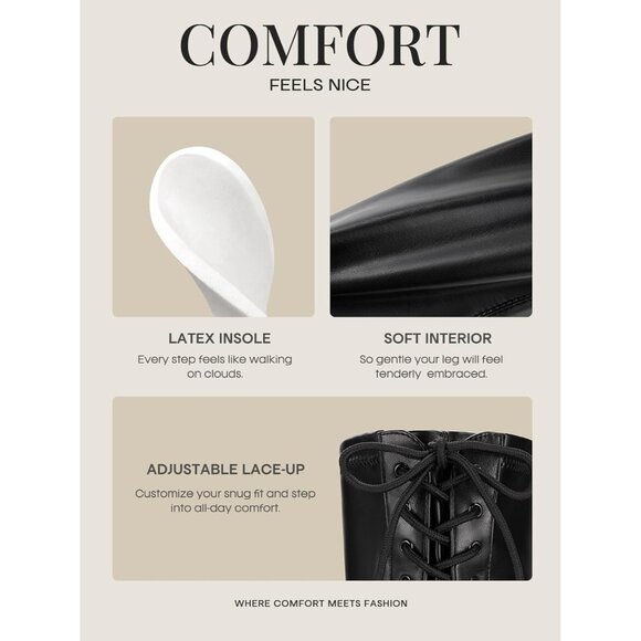 Dream Pairs Women's Black Over The Knee Thigh High Chunky Heel Long Sexy Boots - Picture 3 of 8